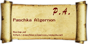 Paschka Algernon névjegykártya