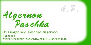 algernon paschka business card